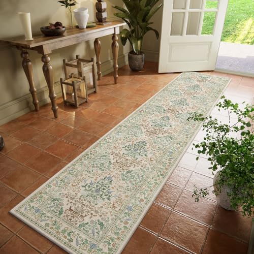 Washable Runners for Hallways Kitchen Rug: 2'x10' Runner Rug Stain Resistant Non Slip Low Pile Soft Carpet Runners Rug for Entryway Hallway Bedroom Beside Bathroom Living Room by palohom