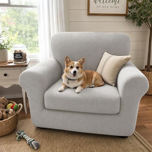 XINEAGE 2-Piece Stretch Armchair Sofa Cover, Washable Couch Covers for Dog - Image 3