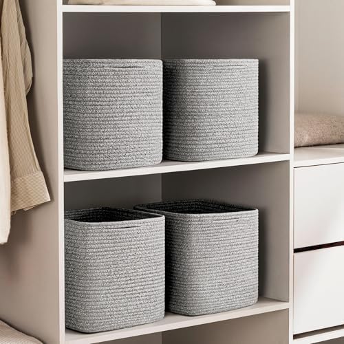 joybest 11inch Cube Storage Bins, Cotton Rope Woven Organizer Basket - Image 6