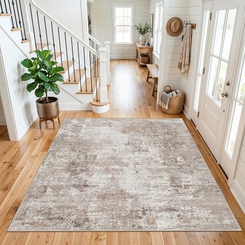 ZHXXUJ 6x6 Square Area Rug Washable for Kitchen Dining Room (Beige Grey) - Image 5