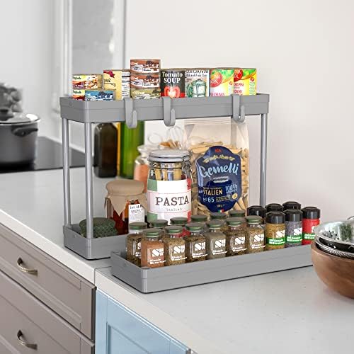 Simple Houseware 3-Tier Slim Rolling Cart w/Handle 5.5" Wx27.5 H, Gray - Image 4