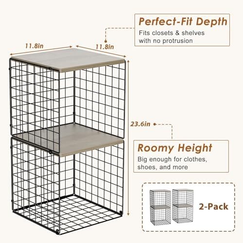 4-Tier Stackable Closet Organizers and Storage, Clothing Cube Shelves - Image 3