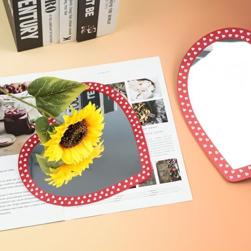 9.44 x 8.46 inch Heart Shaped Acrylic Mirror Tile for Wall - Image 3