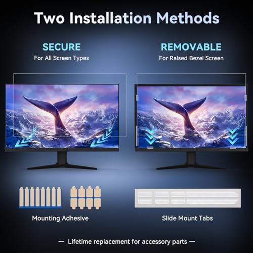 [2-Pack] 34 Inch Computer Privacy Screen Filter for 21:9 Widescreen Monitor, Removable Eye Protection Anti Glare Blue Light Filter Privacy Shield, Anti Spy Screen Protector Film 34 in - Image 7