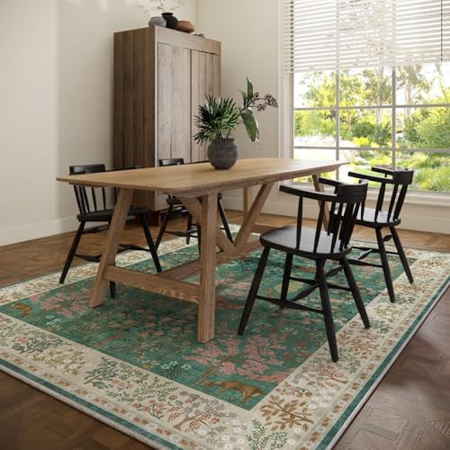 Washable Area Rugs for Living Room: 6x9 Bedroom Rug Stain Resistant Non Slip Low Pile Lightweight Soft Carpets for Living Room Dining Room Kitchen Nursery Kids Room Farmhouse Indoor - Image 6