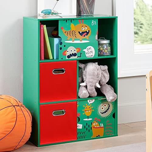 Fabric Cubby Storage Bins,13x13x13 Inches,Cube Organizer Bin Foldable Storage Boxes with Dual Handles Fabric Organizer Box and collapsible Storage basket,Set of 8,Red - Image 5