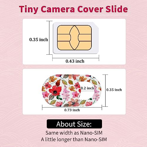 Yilador Laptop Camera Cover Slide Cute (6 Pack), Ultra Thin Webcam Cover for iPhone iPad MacBook Pro Computer iMac Cell Phone PC Accessories, 0.03" Camera Blocker Slider, Great for Privacy - Flowers - Image 3