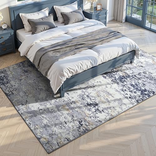 Toneed Washable 5x7 Area Rug with Non-Slip Backing for Living Room - Image 2