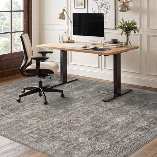 Rugxara 4x6 Area Rug for Living Room Bedroom Washable Rug, Taupe/Grey - Image 3