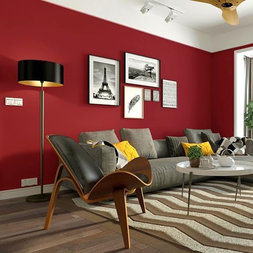 15.7" x 787" Red Wallpaper Red Contact Paper Solid Color Peel and Stick Wallpaper Matte for Cabinets Self Adhesive Wall Paper for Kitchen Countertops Wall - Image 6