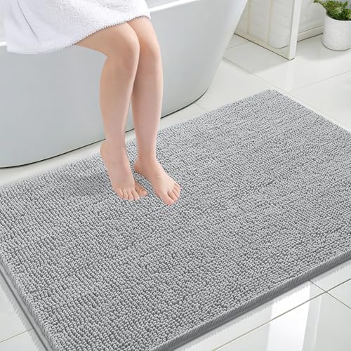 OLANLY Large Bathroom Rugs 47x32, Extra Soft Absorbent Chenille Bath Rugs by OLANLY