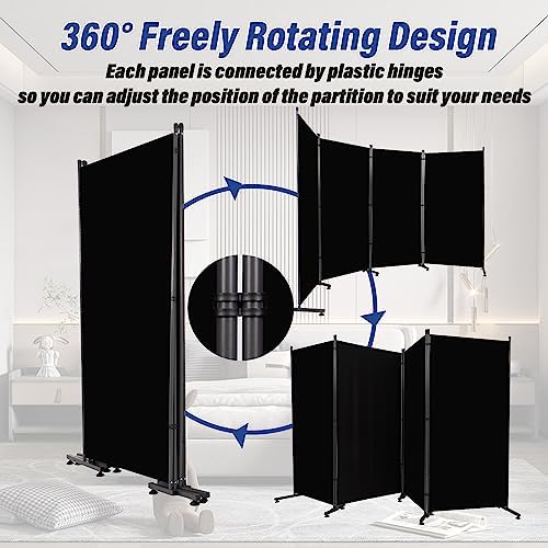 4 Panel Folding Room Divider,Privacy Screen Freestanding Space Separator - Image 4