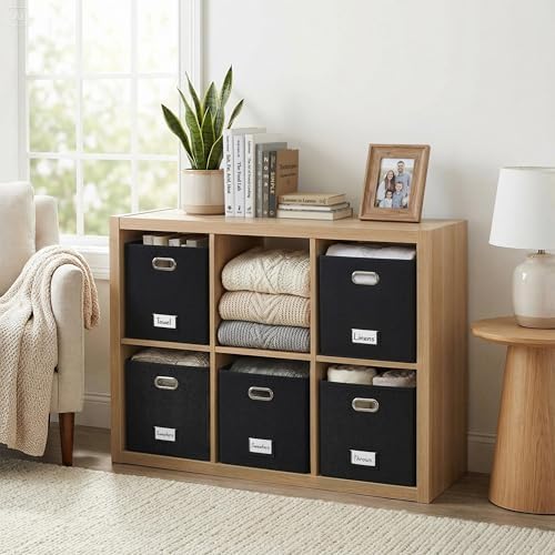 DECOMOMO Felt Storage Bins, 11 inch Cube Storage Bin with Labels - Image 2