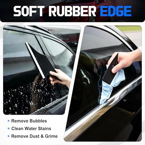 SINGARO Car Window Tint Kit, 9PCS Vehicle Glass Protective Film Wrapping Installation Set, Auto Vinyl Wrap Tinting Tools Included Vinyl Squeegee, Felt Squeegee, Cutter with Replacement Blades - Image 3
