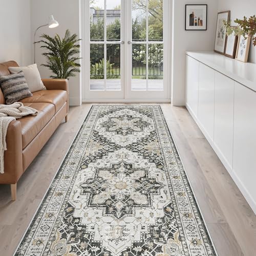 Madane Hallway Runner 3x8, Kitchen Rugs Washable Entry Rug, Black - Image 3
