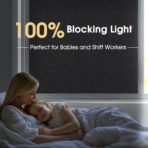 Coavas Blackout Window Film 100% Light Blocking, Static Cling, 17.5"x78.7" - Image 2