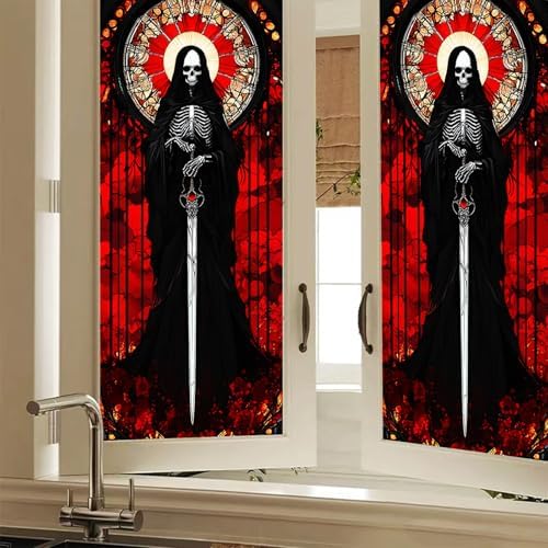 HOMETITUTE Halloween Reaper Gothic Privacy Window Cling 17.7x39.3 PVC by HOMETITUTE