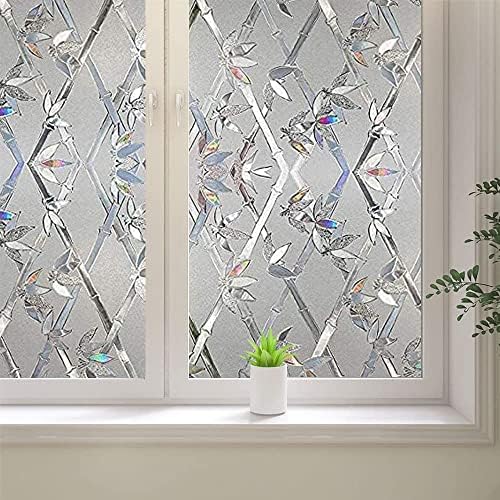 Window Privacy Film, 3D Stained Glass Film, Vinyl Decorative Window Decals, Static Cling Window Film Non-Adhesive Removable (35.4 x 157.4 inch) by CODOBON