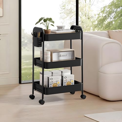 Heavy-Duty Rolling Cart 3 Tier Metal Utility Storage Cart - Image 3