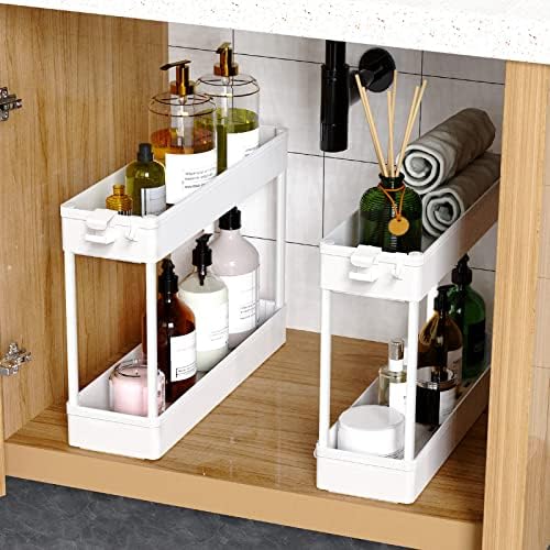 SPACEKEEPER Slim Rolling Storage Cart, 4 Tier Bathroom Cart Organizer,White - Image 5