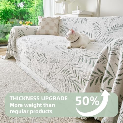 Couch Cover for Dogs Washable Sofa Cover, Sectional Couch Covers, Sofa Covers for 2 Cushion Couch, Non Slip Stripe Sofa Slipcovers Furniture Protector (Eucalyptus Green 91x102) - Image 5