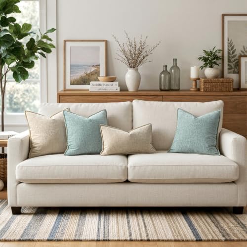 MIULEE Decorative Couch Throw Pillow Covers 20x20 Inch Coastal Light Blue - Image 5