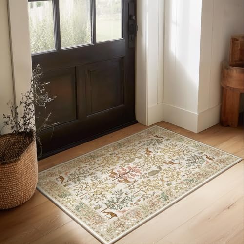 Machine Washable Small Rugs for Entryway: 2x3 Throw Kitchen Rug Door Mat Indoor Entrance Non-Slip Low Pile Soft Area Rugs for Entrance Front Door Indoor Entry Bedroom Kids Room - Image 6