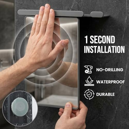 TAILI Shower Mirror Fogless for Shaving,Fogless Mirror for Shower with Tray - Image 3