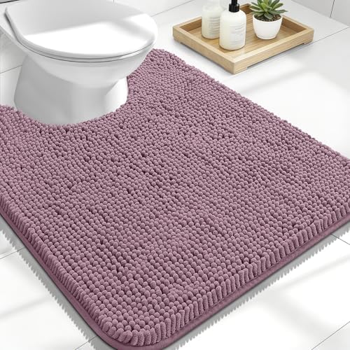 OLANLY Toilet Rugs U-Shaped 24x20, Soft Absorbent Chenille Contour Rugs by OLANLY