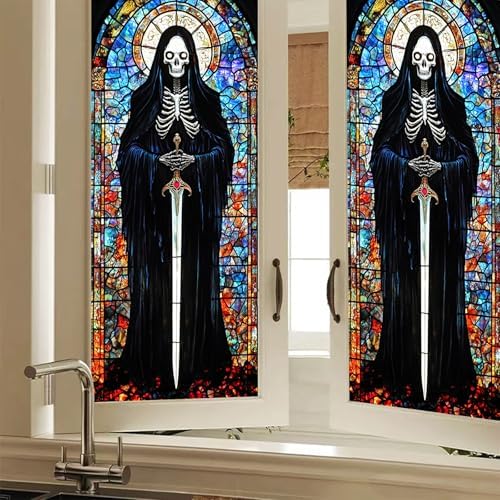 HOMETITUTE Grim Reaper Gothic Privacy Window Film Cling 17.7x39.3 PVC - Image 6