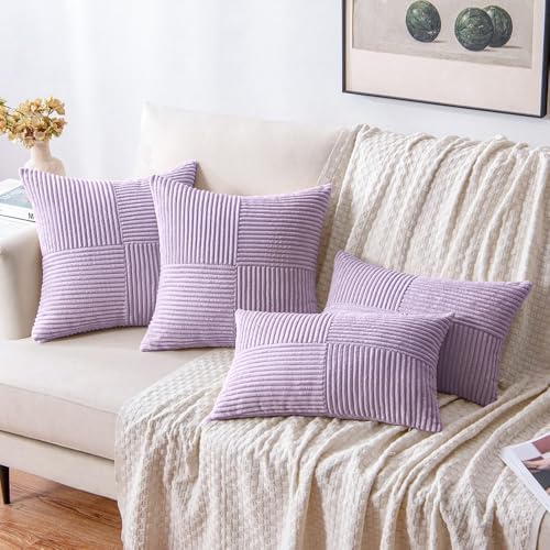 MIULEE Purple Decorative Throw Pillow Covers for Couch 18x18 Inch Lavender - Image 4