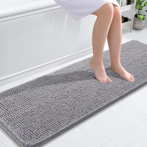OLANLY Bathroom Runner Rugs 59x20, Extra Soft Absorbent Chenille Bath Rugs by OLANLY