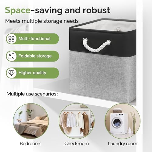 ECDYQXVU 13x13x13 Inch Storage Cube Bins Foldable Organizer Baskets 6 Pack - Image 6