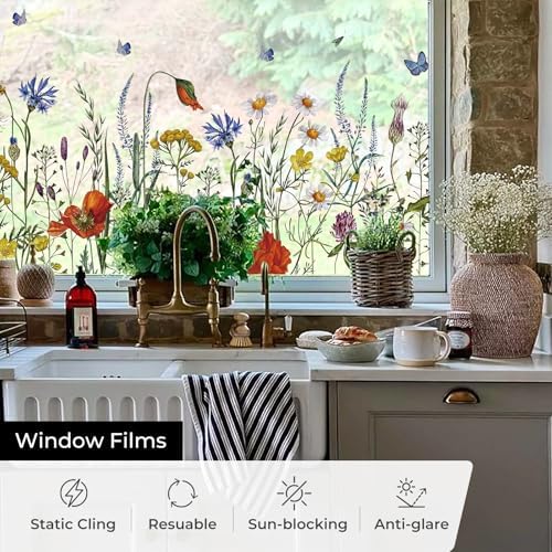 Stained Glass Window Film, Window Privacy Film Rental Friendly,17.5X78.7 - Image 4