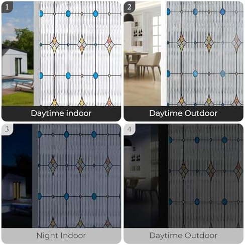 ADD.HERES Window Privacy Film, Stained Glass Window Film, 35.4" x 78.7" - Image 4