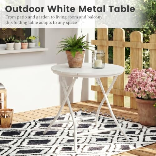 TeoKJ Folding Outdoor Side Tables, HDPS Small Patio Table - Image 7