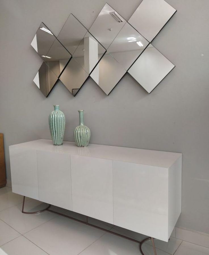 Vlush Full Length Wall & Tiles 10.2'' x 10.2'' x 10PCS Full Body Mirror, Full Length Mirror Wall Mounted Mirrors Decorative for Home Gym, Door, Bedroom & Bathroom - Image 3