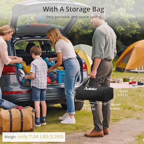 Anbte Roll Up Camping Table, Adjustable Height Max 27.5", 20” x 16”, Black - Image 6