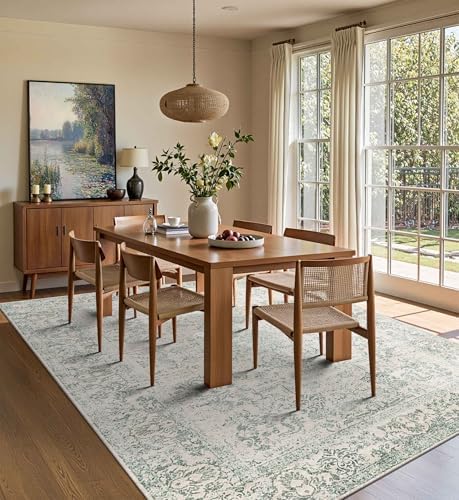 Rugxara Light Green 5X7 Washable Area Rug for Living Room, Bedroom - Image 3
