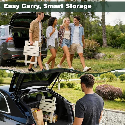 SUNNYFEEL Folding Camping Table - Lightweight Aluminum Portable Picnic Table for Cooking, Beach, Hiking, Travel, Fishing, BBQ, Indoor Outdoor Small Foldable Camp Tables - Image 6