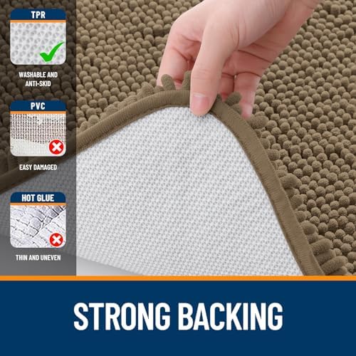 OLANLY Bathroom Rugs 35x24, Extra Soft Absorbent Chenille Bath Rugs - Image 6