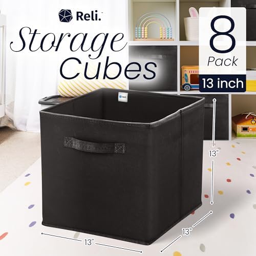 Reli. 13x13x13 Storage Cube Bins (8 Pack) | Large Cube Organizer Bins - Image 2