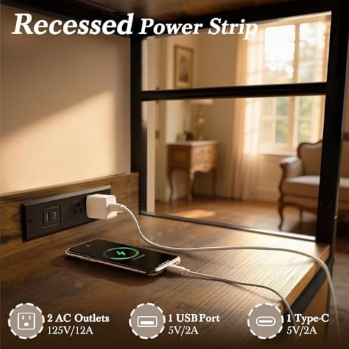 Faesun Swivel Lift Top Nightstand with Charging Station, Rolling Side Table for Recliner, Bedside Table with Wheels & a Fabric Drawer, for Small Spaces, for Bedroom, Living Room, Brown - Image 6