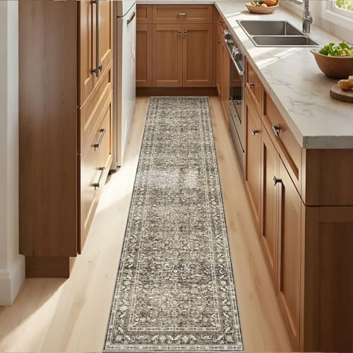 OPPODREAM Vintage Brown Area Rugs 2x12, Washable Rug for Living Room by OPPODREAM