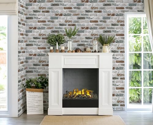 Guvana 17.3"×118" Brick Wallpaper Brick Peel and Stick Wallpaper | Red/Blue/Grey 3D Vintage Brick Contact Paper Self Adhesive Removable Contact Paper Faux Brick Texture Wallpaper for Bedroom - Image 6