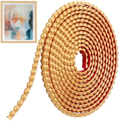 1 Pack Peel and Stick Molding Trim Flexible Molding Trim for Wall Self Adhesive Paintable DIY Wall Trims for Mirror Frame Cabinet Edge Picture (16.4 ft X 0.59 Inch,Gold) by Unknown