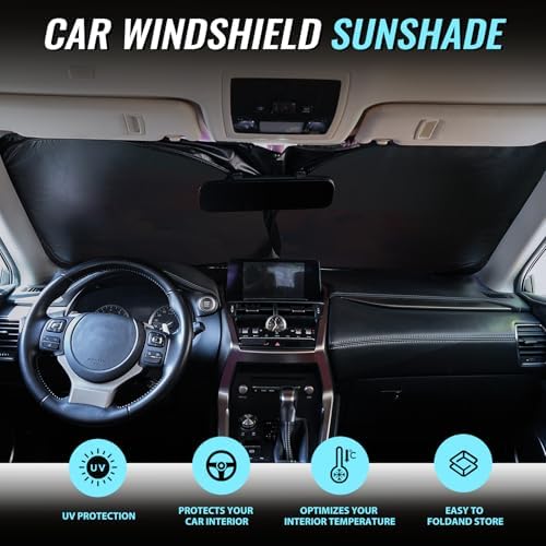 Car Windshield Sun Shade, Foldable Reflective UV Front Sunshade - Image 2