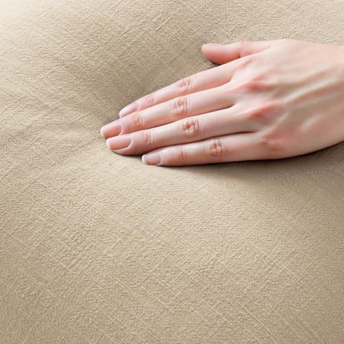 MIULEE Boho Linen Fringe Decorative Throw Pillow Covers Beige 20x20 - Image 2