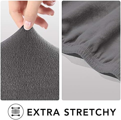 PureFit Stretch Couch Covers for Sofa 4 Seater Slipcovers Light Gray - Image 4