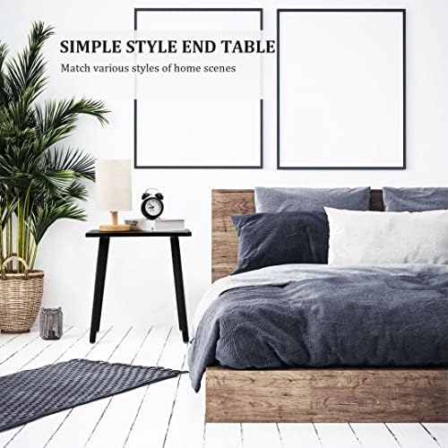 FORAOFUR Side Table, Modern Accent End Table with Wooden Legs, Easy to Assemble Mini Living Room Table for Sofa Bedroom, Minimalist Black Furniture for Small Apartments and Limited Spaces - Image 6